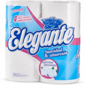 PAPEL HIGIENICO ELEGANTE 30mt x 4 UNIDADES