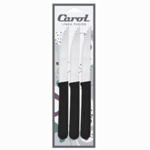CUCHILLO M/NEGRO CAROL SET X3