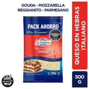 Queso En Hebras Italiano La Paulina 500 Gr.