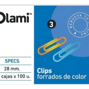 Broches Clips Nº 3 Forrados Color 28 Mm Caja X 100